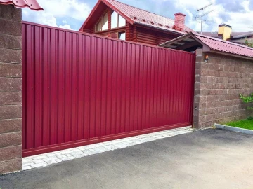 Откатные ворота DoorHan Бордовые
